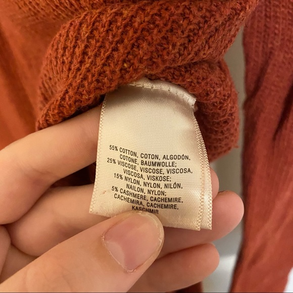 Anthropologie Moth Sweater Dress with High Side Slits in Burnt Red Orange - Picture 4 of 11